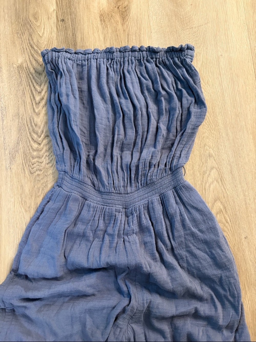 EVEREVE Riley Strapless Gauze Jumpsuit Blue Medium beach summer vacation comfy - Picture 4 of 7